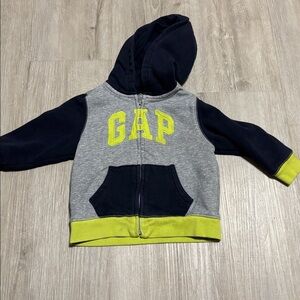 GAP Navy and Gray Hoodie with Yellow Details